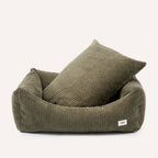 Corduroy comfortbed met verhoogde rand Groen