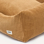 Corduroy comfortbed met verhoogde rand Caramel