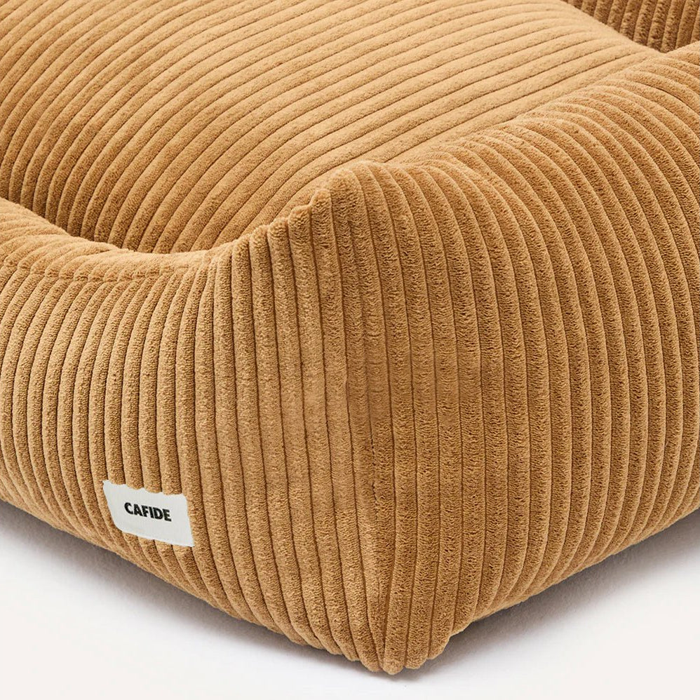 Corduroy comfortbed met verhoogde rand Caramel