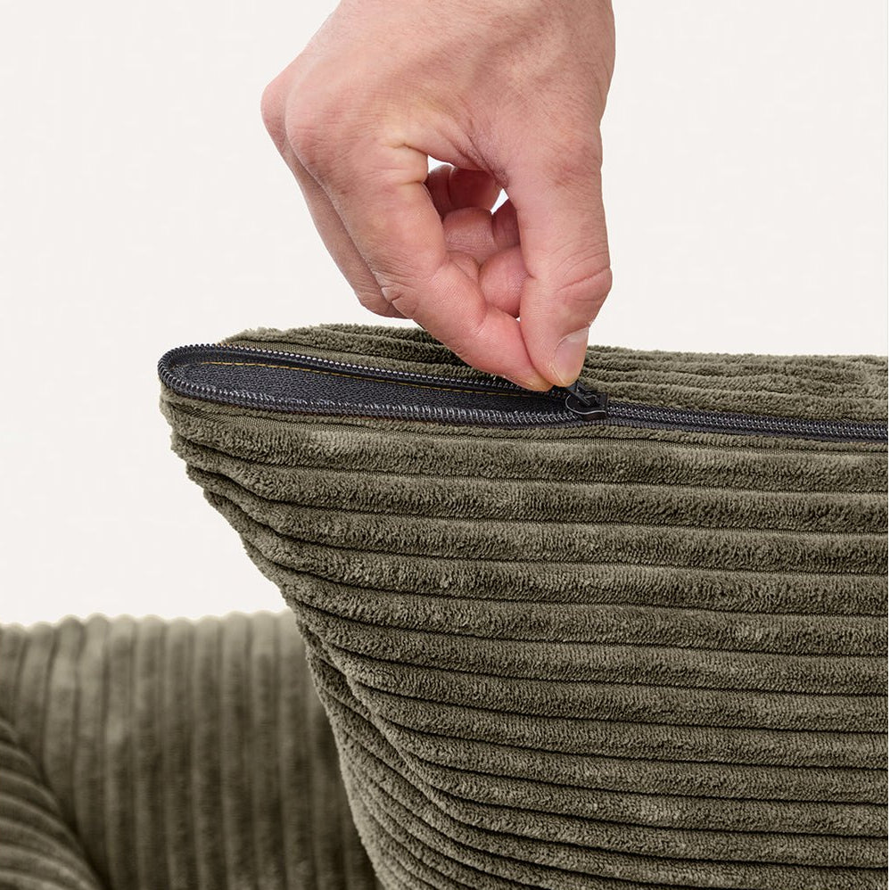 Corduroy comfortbed met verhoogde rand Groen