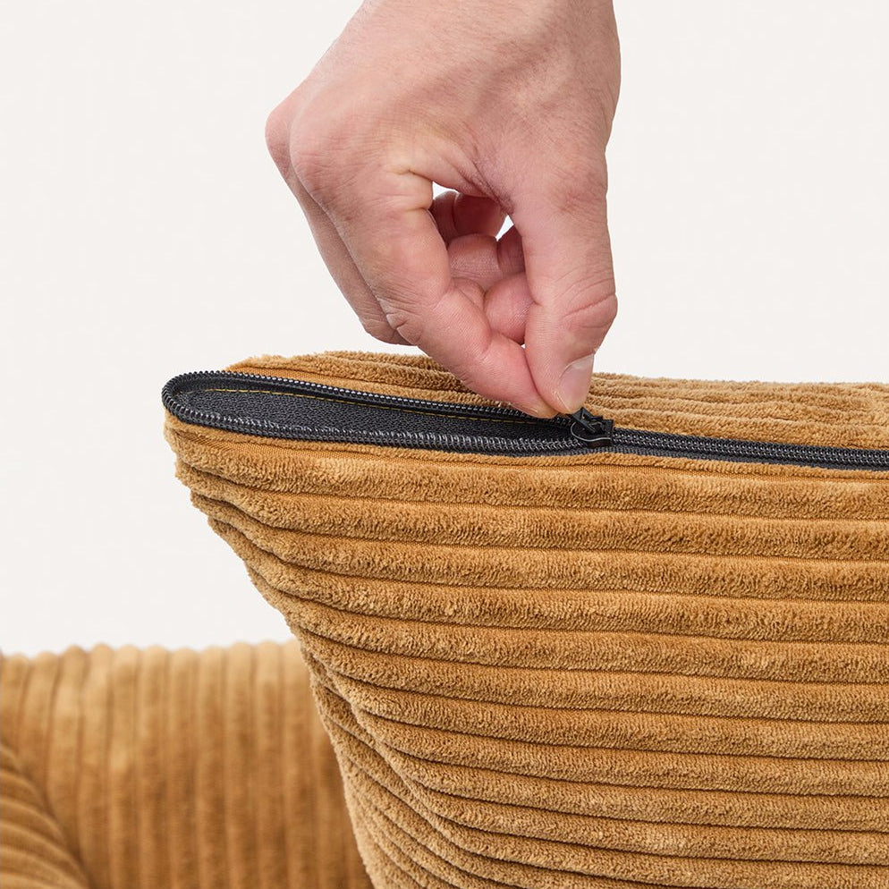 Corduroy comfortbed met verhoogde rand Caramel