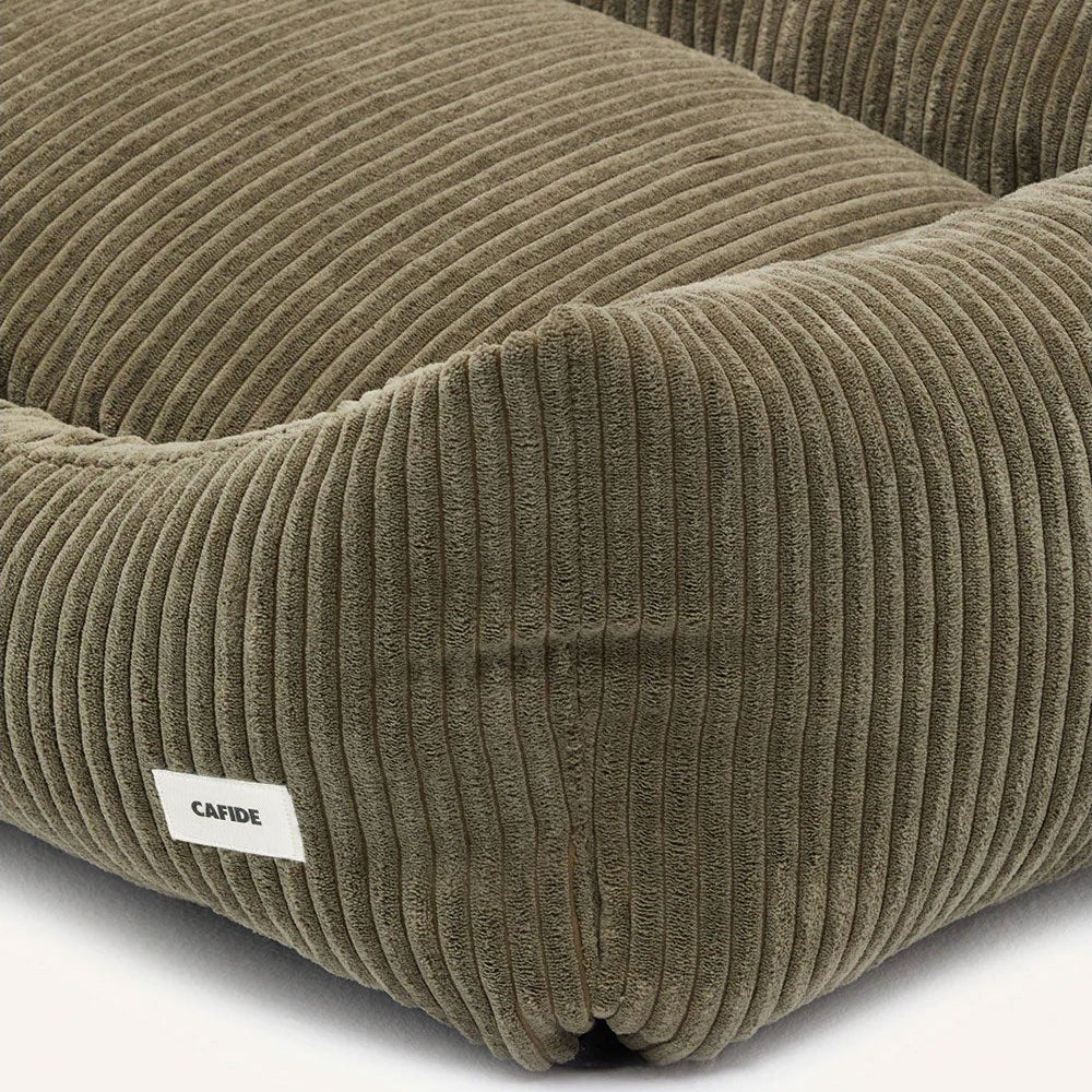 Corduroy comfortbed met verhoogde rand Groen