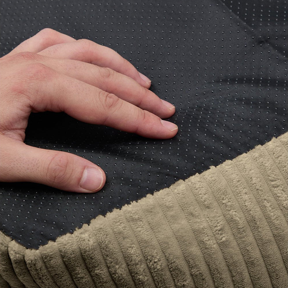Corduroy comfortbed met verhoogde rand Groen