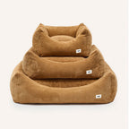 Corduroy comfortbed met verhoogde rand Caramel