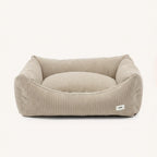 Corduroy comfortbed met verhoogde rand Beige
