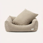 Corduroy comfortbed met verhoogde rand Beige