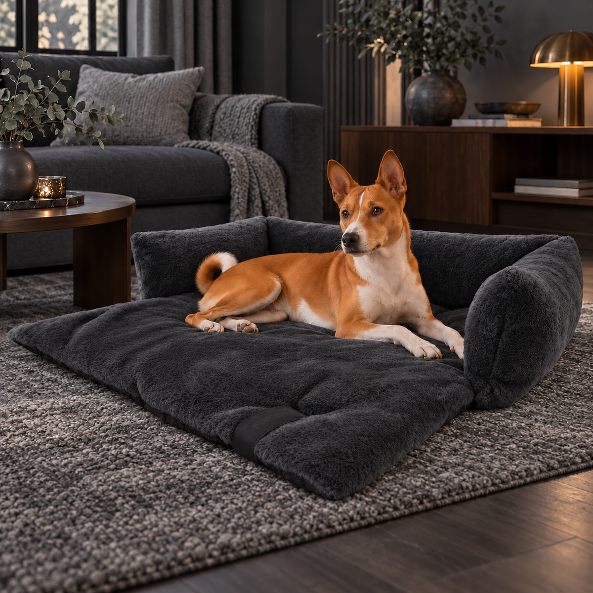 Nuzzle Sofa Bed – Comfortabele Hondenmand voor op de Sofa – Donkergrijs