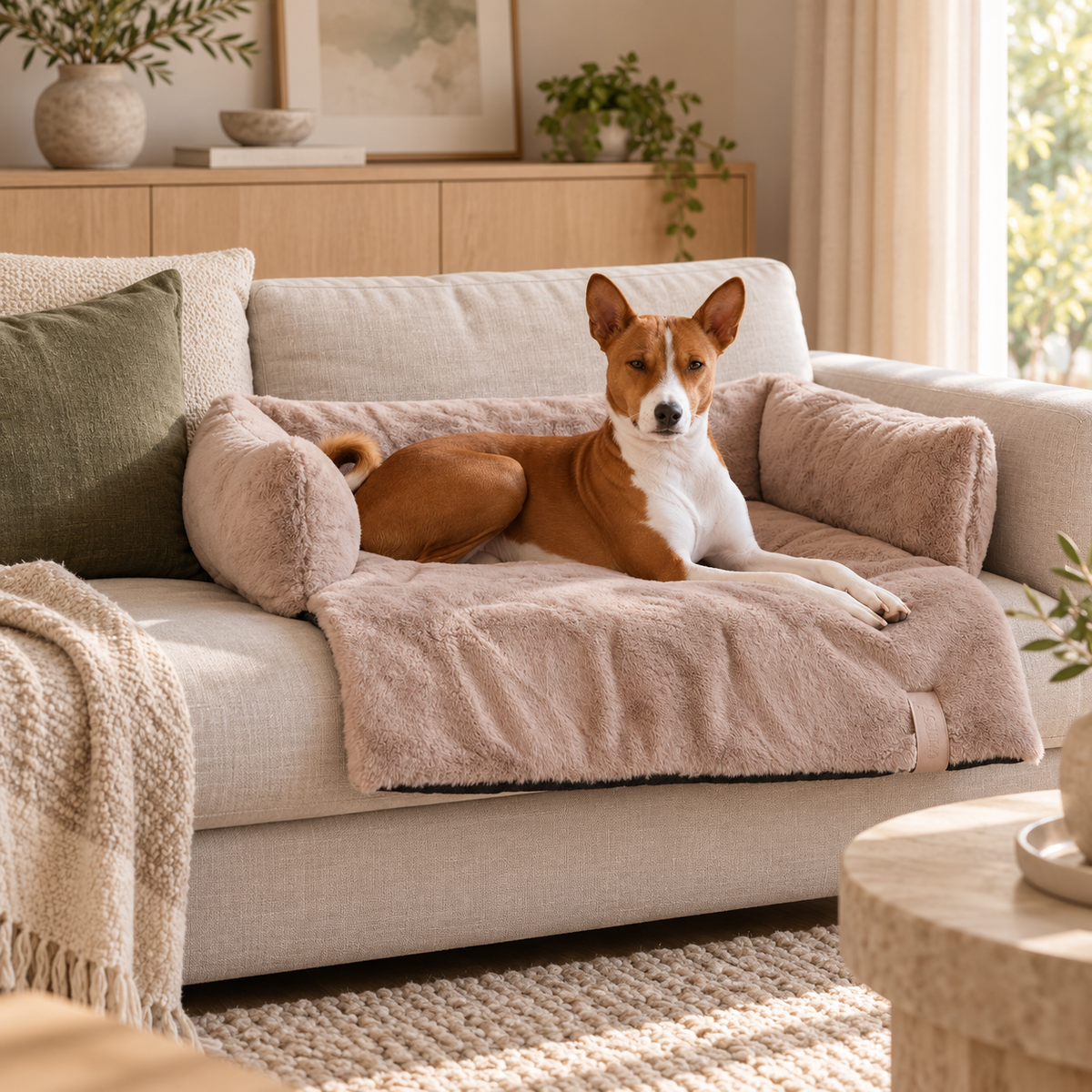 Nuzzle Sofa Bed – Comfortabele Hondenmand voor op de Sofa – Taupe