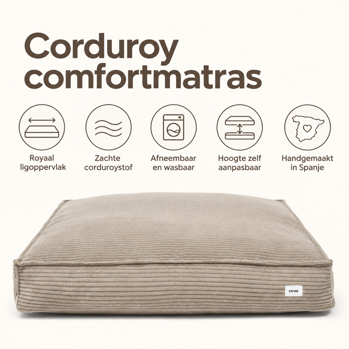 Corduroy comfortmatras Beige