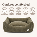 Corduroy comfortbed met verhoogde rand Groen