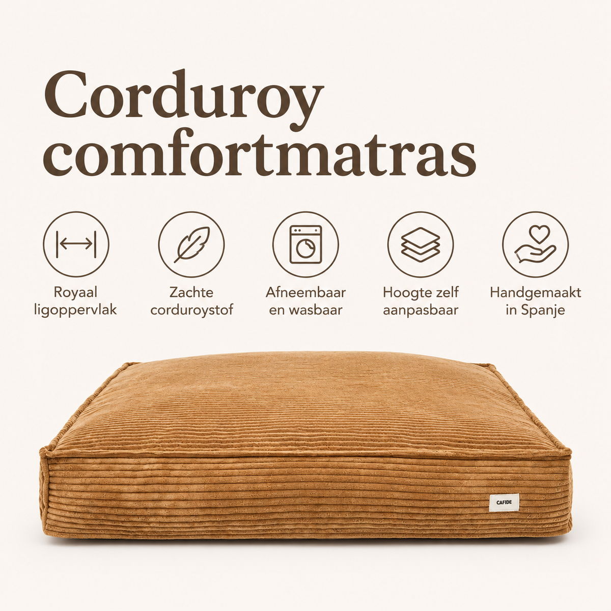 Corduroy comfortmatras Caramel