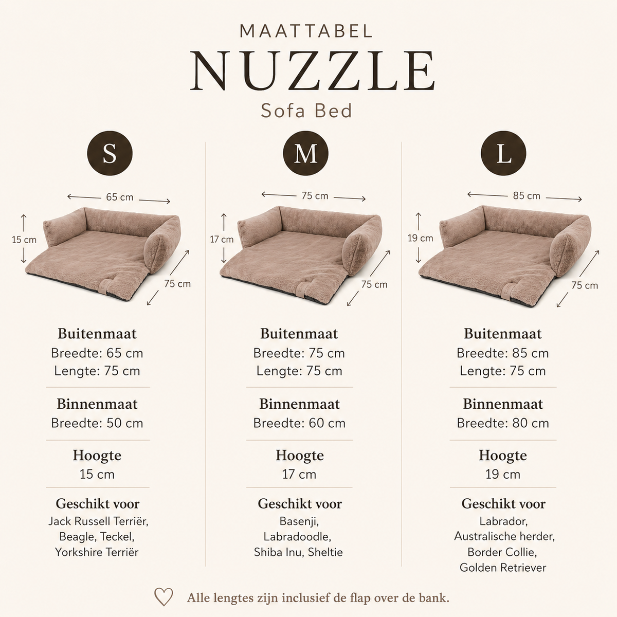 Nuzzle Sofa Bed – Comfortabele Hondenmand voor op de Sofa – Taupe
