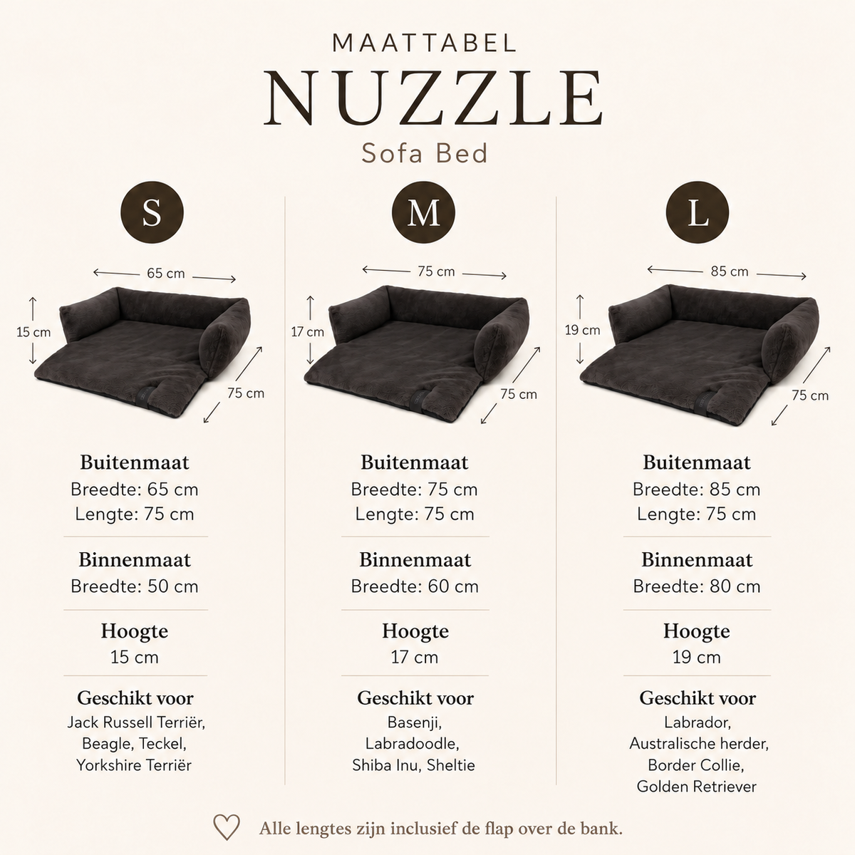 Nuzzle Sofa Bed – Comfortabele Hondenmand voor op de Sofa – Donkergrijs
