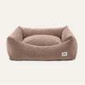 Corduroy comfortbed met verhoogde rand Mokka