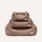 Corduroy comfortbed met verhoogde rand Mokka