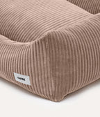 Corduroy comfortbed met verhoogde rand Mokka